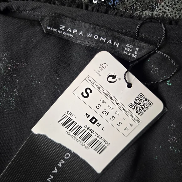 NWT Zara Woman Scoop Back Sequin Tank Top Mini Dress - Picture 13 of 17